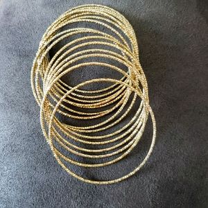 Gold Colored Metal Bangle Bracelet 15 piece